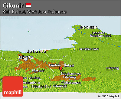 Physical Panoramic Map of Cikunir