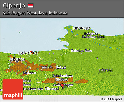Physical Panoramic Map of Cipenjo