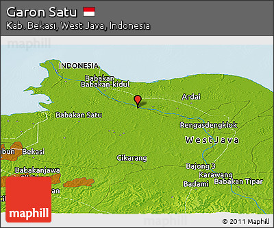 Physical Panoramic Map of Garon Satu