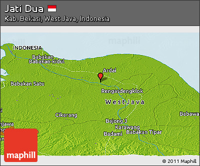 Physical Panoramic Map of Jati Dua