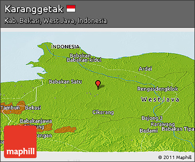 Physical Panoramic Map of Karanggetak