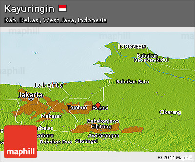 Physical Panoramic Map of Kayuringin