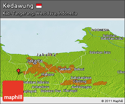 Physical Panoramic Map of Kedawung