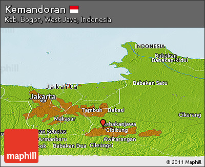 Physical Panoramic Map of Kemandoran