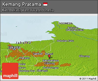 Physical Panoramic Map of Kemang Pratama
