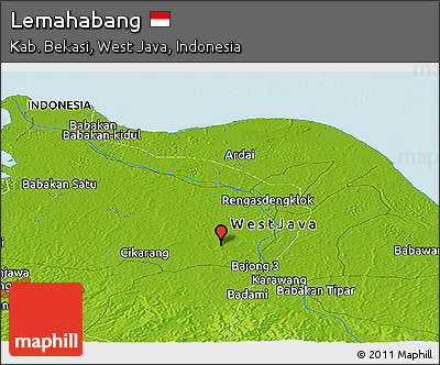 Physical Panoramic Map of Lemahabang