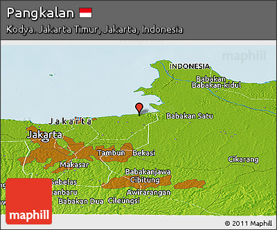 Physical Panoramic Map of Pangkalan