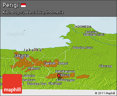 Physical Panoramic Map of Perigi