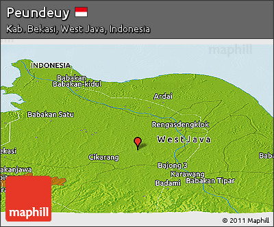 Physical Panoramic Map of Peundeuy