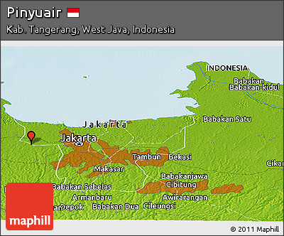 Physical Panoramic Map of Pinyuair