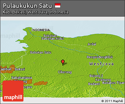 Physical Panoramic Map of Pulaukukun Satu