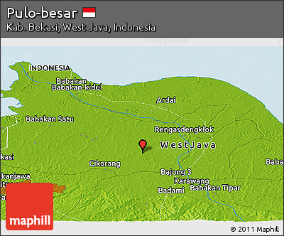 Physical Panoramic Map of Pulo-besar