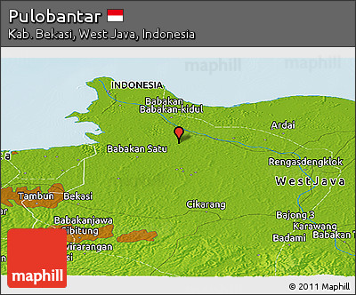 Physical Panoramic Map of Pulobantar