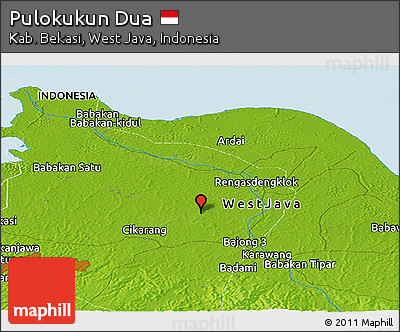 Physical Panoramic Map of Pulokukun Dua