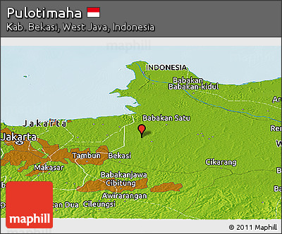Physical Panoramic Map of Pulotimaha