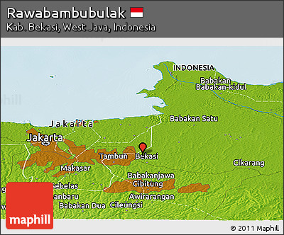 Physical Panoramic Map of Rawabambubulak