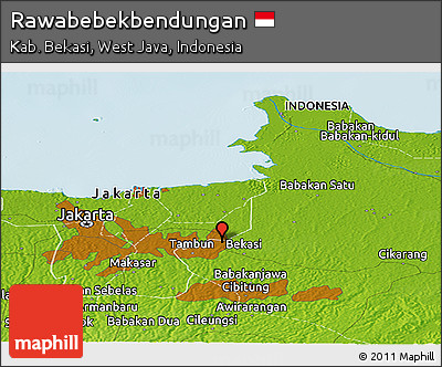 Physical Panoramic Map of Rawabebekbendungan