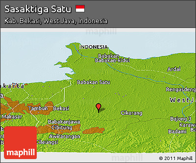 Physical Panoramic Map of Sasaktiga Satu