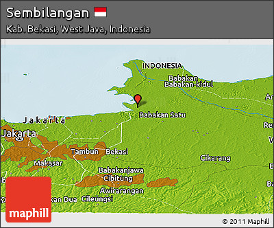 Physical Panoramic Map of Sembilangan