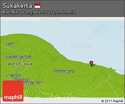 Physical Panoramic Map of Sukakerta