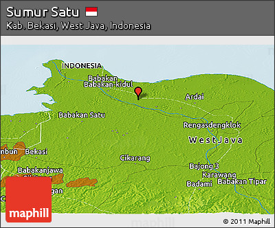 Physical Panoramic Map of Sumur Satu