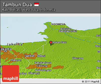 Physical Panoramic Map of Tambun Dua