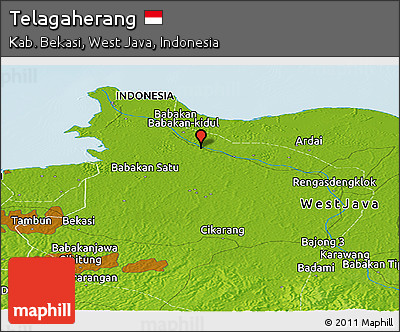 Physical Panoramic Map of Telagaherang