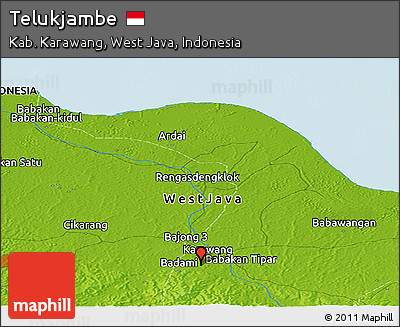 Physical Panoramic Map of Telukjambe
