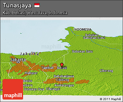 Physical Panoramic Map of Tunasjaya