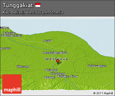 Physical Panoramic Map of Tunggakiat