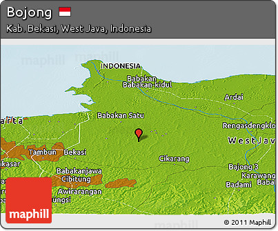 Physical Panoramic Map of Bojong