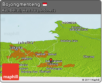 Physical Panoramic Map of Bojongmenteng