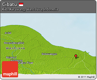 Physical Panoramic Map of Cibatu
