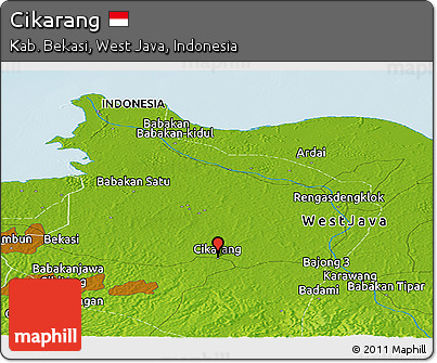 Physical Panoramic Map of Cikarang