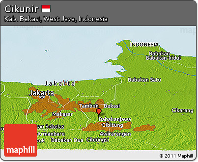 Physical Panoramic Map of Cikunir