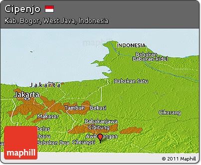 Physical Panoramic Map of Cipenjo