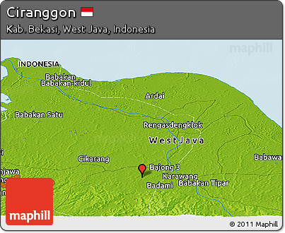Physical Panoramic Map of Ciranggon