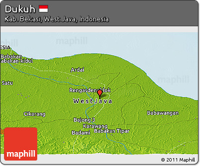Physical Panoramic Map of Dukuh
