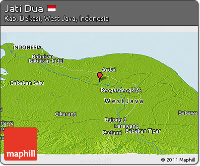 Physical Panoramic Map of Jati Dua