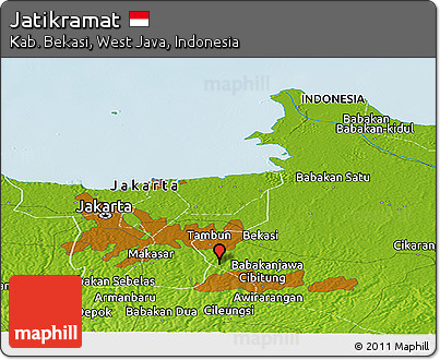 Physical Panoramic Map of Jatikramat
