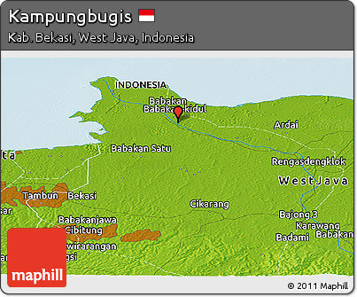 Physical Panoramic Map of Kampungbugis