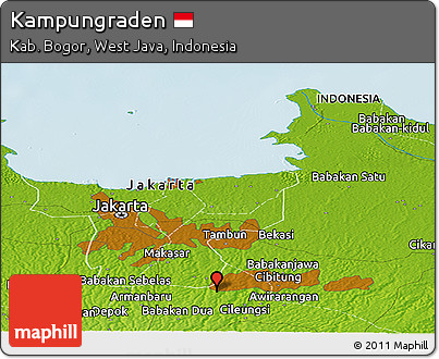 Physical Panoramic Map of Kampungraden