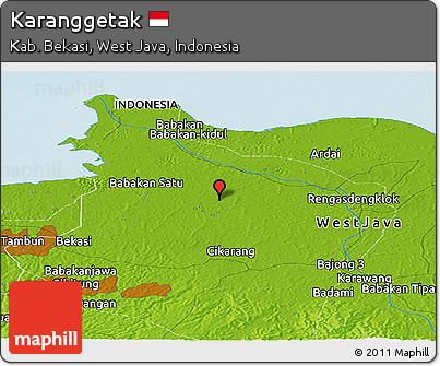 Physical Panoramic Map of Karanggetak