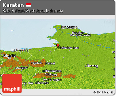 Physical Panoramic Map of Karatan