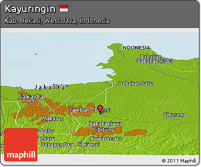 Physical Panoramic Map of Kayuringin