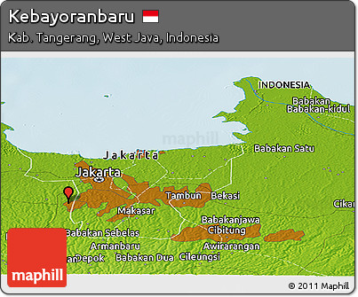 Physical Panoramic Map of Kebayoranbaru