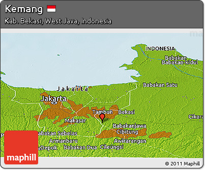 Physical Panoramic Map of Kemang