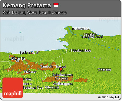 Physical Panoramic Map of Kemang Pratama