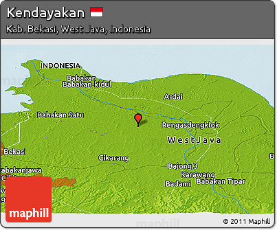 Physical Panoramic Map of Kendayakan