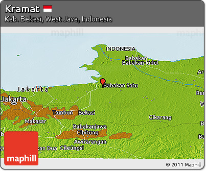 Physical Panoramic Map of Kramat